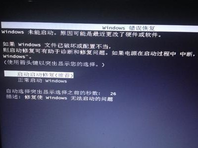 电脑开不了机提示windows错误恢复,电脑开机故障排查指南